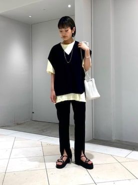 「BEAUTY&YOUTH UNITED ARROWS（ビューティーアンドユースユナイテッドアローズ）のBY カラーコンビミックスチェーンネックレス ◆（ネックレス）」を使った、kazeさん（レディース・157cm）の夏コーディネート