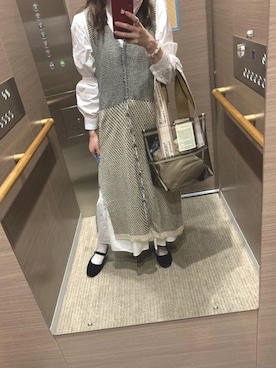 「sakishimatokyo（サキシマトーキョー）のアイテム（シャツワンピース）」を使った、mikuさん（レディース・155cm）の春コーディネート