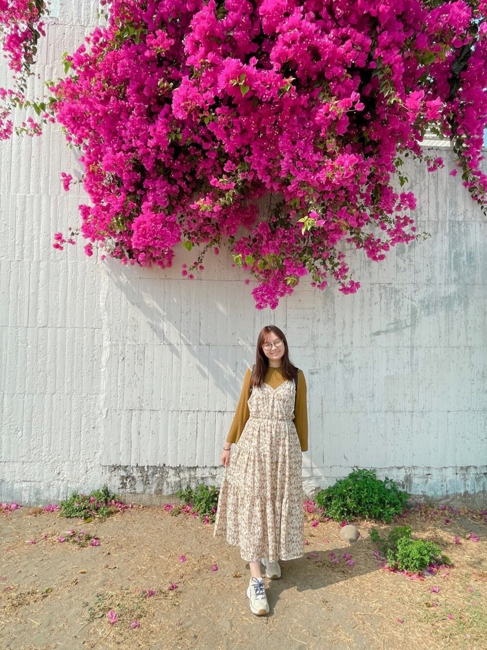 「Taiwan、flower、ootd、Tainan、2021ss、九重葛」｜「sweesaのアイテム（ワンピース、その他）」を使った、🧸lmdebさん（レディース・165cm）の春コーディネートの1枚目の写真