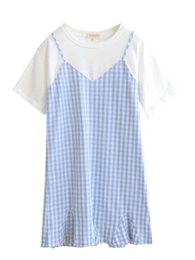 「梦露的美衣のアイテム（ワンピース、ブルー系）」を使った、simayさん（レディース・161cm）の夏コーディネート