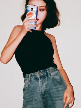 「HAVERICEのアイテム（その他トップス、ブラック系）」を使った、simayさん（レディース・161cm）の夏コーディネート