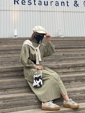 Earth Music Ecology アースミュージックアンドエコロジー のシャツワンピース グリーン系 を使った人気ファッションコーディネート Wear