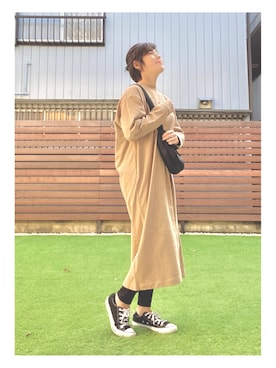 「TIGORA（ティゴラ）のアイテム（ワンピース/ドレス）」を使った、ちゃんゆかさん（レディース・160cm）の秋コーディネート