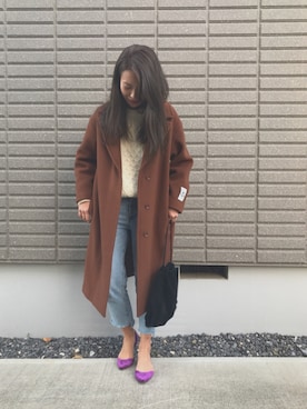 「JOURNAL STANDARD relume（ジャーナルスタンダード　レリューム）のアイテム（チェスターコート）」を使った、erikoさん（レディース・163cm）の冬コーディネート