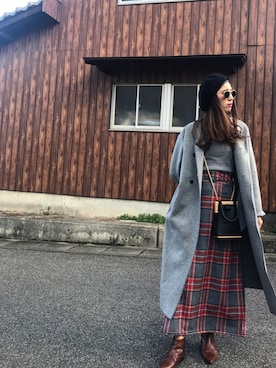 「ハイネックトップス」｜HITOMIさん（レディース・160cm）の冬コーディネート