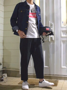 「LINE8（ラインエイト）のアイテム」を使った、すかびんさん（メンズ・175cm）の春コーディネート