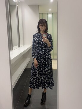 「AVAN LILY（アヴァンリリィ）のアイテム（ワンピース/ドレス）」を使った、藤江れいなさん（レディース・162cm）の冬コーディネート