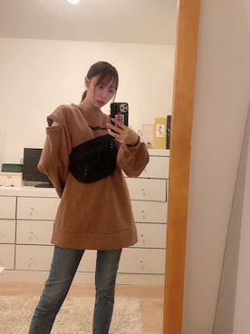 「Heather（ヘザー）のアイテム（ボディバッグ/ウエストポーチ）」を使った、藤江れいなさん（レディース・162cm）の冬コーディネート