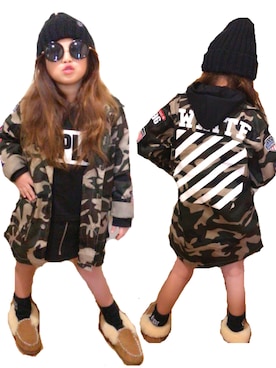 「AZUL by moussy（アズールバイマウジー）のアイテム（ニットキャップ/ビーニー）」を使った、Himeさん（キッズ・120cm）の冬コーディネート
