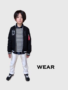 「BLOC（ブロック）のアイテム（ジャケット/アウター）」を使った、Himeさん（キッズ・125cm）の春コーディネート