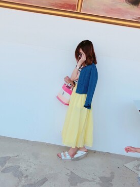 「M.deux（エムドゥ）のアイテム（ジャケット/アウター）」を使った、Sayaka さん（レディース・165cm）の夏コーディネート