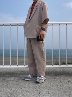 「UNIQLO（ユニクロ）のエアリズムコットンオーバーサイズTシャツ（5分袖）（Tシャツ/カットソー）」を使った、𝙍𝙄𝙆𝙐さん（メンズ・165cm）の夏コーディネート