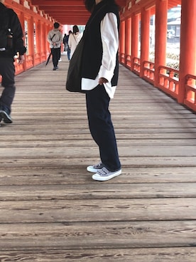 「IDEE（イデー）のアイテム（バッグ）」を使った、ウ〜さん（レディース・162cm）の秋コーディネート