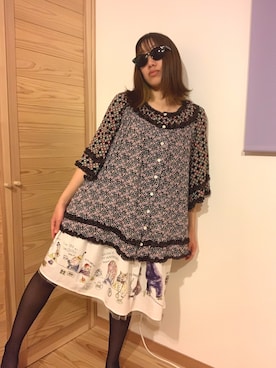 「動物モチーフ」｜「アイテム（ワンピース/ドレス）」を使った、意識高い系OLたまさん（レディース・154cm）の春コーディネート
