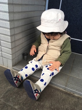 「1歳半」｜「アイテム（ジャケット/アウター）」を使った、2626giさん（キッズ・80cm）の春コーディネート