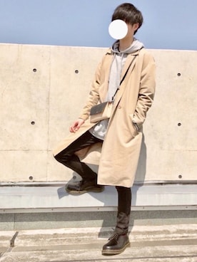 「Yohji Yamamoto（ヨウジヤマモト）のアイテム（ショルダーバッグ）」を使った、こめさん（メンズ・177cm）の春コーディネート
