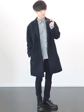 チェスターコートを使った ギンガムチェック のメンズ人気ファッションコーディネート Wear