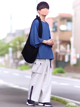 「Lui's（ルイス）のナローベルト（ベルト）」を使った、こめさん（メンズ・177cm）の夏コーディネート