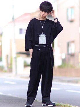 「Lui's（ルイス）のナローベルト（ベルト）」を使った、こめさん（メンズ・177cm）の夏コーディネート