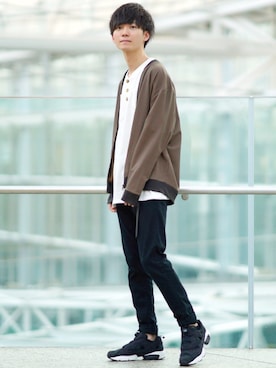 「Lui's（ルイス）のナローベルト（ベルト）」を使った、こめさん（メンズ・177cm）の夏コーディネート