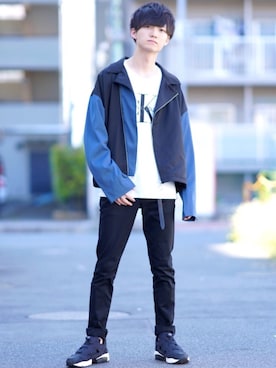 「YON（ヨン）のアイテム（ジャケット/アウター）」を使った、こめさん（メンズ・177cm）の秋コーディネート