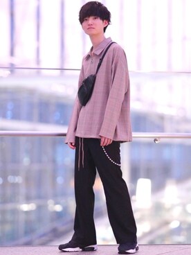 「BASQUE magenta（バスクマゼンタ）のアイテム（パーカー）」を使った、こめさん（メンズ・177cm）の秋コーディネート