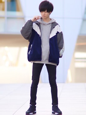 「INTER FACTORY（インターファクトリー）のアイテム（ナイロンジャケット）」を使った、こめさん（メンズ・177cm）の秋コーディネート