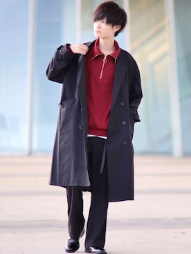 「Lui's（ルイス）のナローベルト（ベルト）」を使った、こめさん（メンズ・177cm）の秋コーディネート