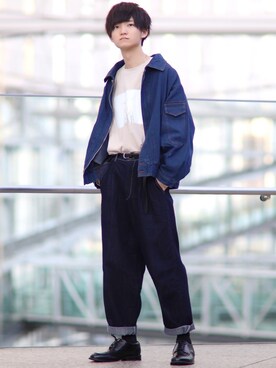「CASPER JOHN（キャスパージョン）のアイテム（デニムジャケット）」を使った、こめさん（メンズ・177cm）の冬コーディネート