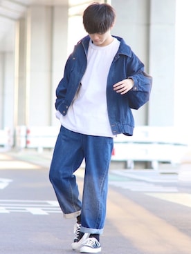 「CASPER JOHN（キャスパージョン）のアイテム（デニムジャケット）」を使った、こめさん（メンズ・177cm）の冬コーディネート