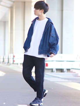 「CASPER JOHN（キャスパージョン）のアイテム（デニムジャケット）」を使った、こめさん（メンズ・177cm）の冬コーディネート