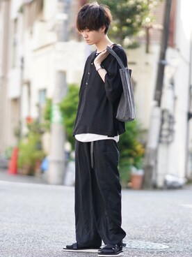 「ADRER（アドラー）の【ADRER】サイドジップレイヤードタンク（タンクトップ）」を使った、こめさん（メンズ・177cm）の夏コーディネート