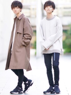 「アイテム（ステンカラーコート）」を使った、こめさん（メンズ・177cm・20代）の秋コーディネート