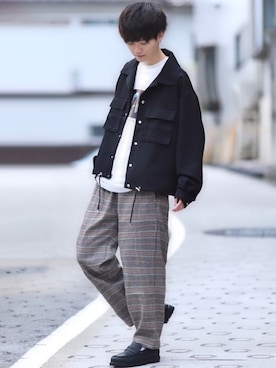 「anown（アノン）のアイテム（ジャケット/アウター）」を使った、こめさん（メンズ・177cm）の秋コーディネート