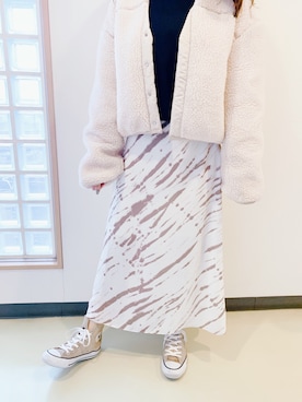 「コンバース ハイカット」｜「アイテム（ブルゾン）」を使った、Ayana🐾さん（レディース・156cm）の春コーディネート