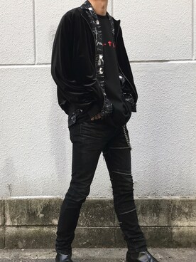 「MYne（マイン）のアイテム（ブルゾン）」を使った、koji kamiyaさん（メンズ・182cm）の春コーディネート