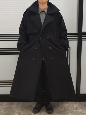 「古着好きな人と繋がりたい」｜「アイテム（トレンチコート）」を使った、yutaさん（メンズ・175cm）の冬コーディネート