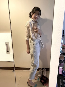 「5（ファイブ）のアイテム（パンツ）」を使った、Licaさん（レディース・165cm）の夏コーディネート