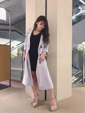 「LIPSERVICE（リップサービス）のアイテム（トレンチコート）」を使った、江澤加奈子さん（レディース・149cm）の春コーディネート