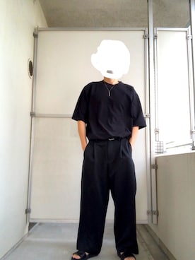 「STUDIOUS（ステュディオス）のアイテム（サンダル）」を使った、haraさん（メンズ・170cm）の夏コーディネート
