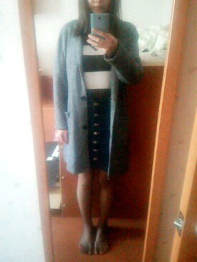 「網タイツ」｜「アイテム（チェスターコート）」を使った、ゆん(⑉• •⑉)さん（レディース・160cm）の春コーディネート