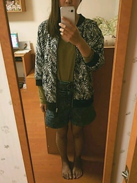 「カッコイイ女子」｜「アイテム（ブルゾン）」を使った、ゆん(⑉• •⑉)さん（レディース・160cm）の夏コーディネート