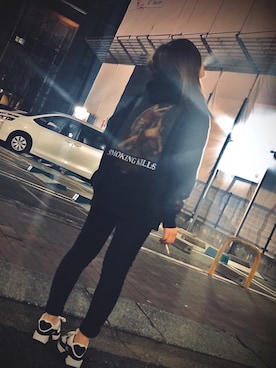 「NIKE（ナイキ）のNIKE ナイキ WMNS AIR MAX 90 ナイキ ウィメンズ エア マックス 90 325213 WHITE/BLACK-BLACK-WHITE（スニーカー、ホワイト系）」を使った、A  Iさん（レディース）の秋コーディネート