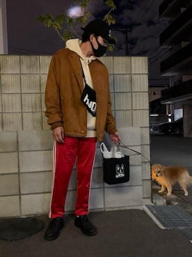 「adidas（アディダス）のアイテム（スウェットパンツ）」を使った、marさん（メンズ・173cm）の秋コーディネート