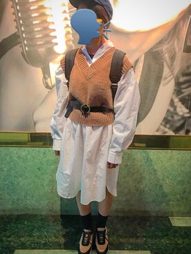 「PAGEBOY（ページボーイ）のアイテム（シャツワンピース）」を使った、まもさん（レディース・155cm）の冬コーディネート