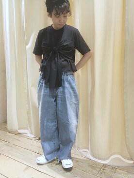 「アイテム（ヘアバンド）」を使った、hiroseさん（レディース・155cm）の春コーディネート