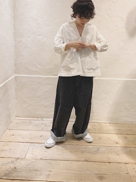 「アイテム（ヘアバンド）」を使った、hiroseさん（レディース・155cm）の春コーディネート