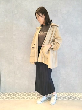 「Rouge vif（ルージュヴィフ）のアイテム（ブルゾン）」を使った、づっきーさん（レディース・166cm）の春コーディネート