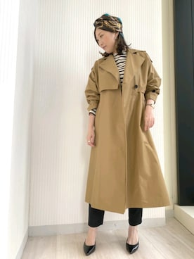 「Rouge vif（ルージュヴィフ）のアイテム（トレンチコート）」を使った、づっきーさん（レディース・166cm）の秋コーディネート