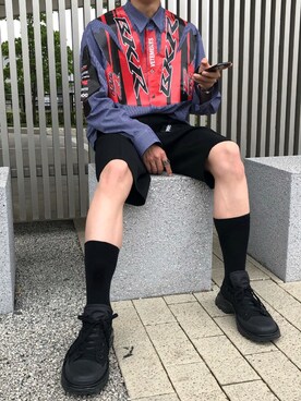 「VETEMENTS（ヴェトモン）のアイテム（シャツ/ブラウス、その他）」を使った、yqmqt0_さん（メンズ・178cm）の夏コーディネート